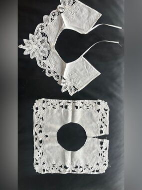 Vintage Battenburg Lace Collars Set